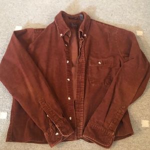 Cropped Corduroy Button Down